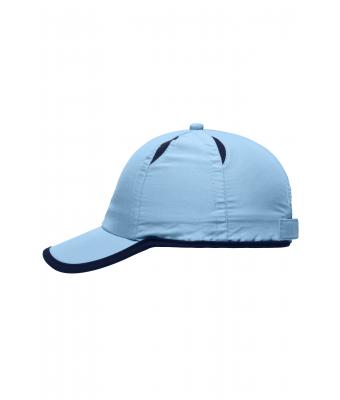 Unisex 6 Panel Micro-Edge Sports Cap Lichtblauw/navy 7708