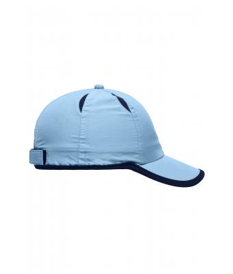 Unisex 6 Panel Micro-Edge Sports Cap Lichtblauw/navy 7708