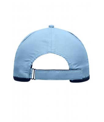 Unisex 6 Panel Micro-Edge Sports Cap Lichtblauw/navy 7708