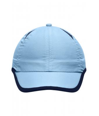 Unisex 6 Panel Micro-Edge Sports Cap Light-blue/navy 7708