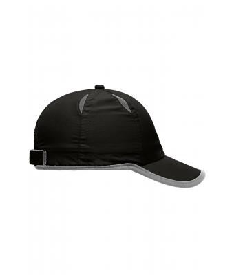 Unisex 6 Panel Micro-Edge Sports Cap Black/light-grey 7708