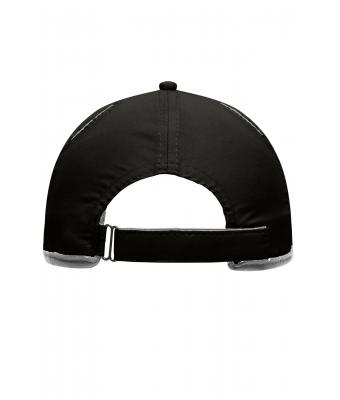 Unisex 6 Panel Micro-Edge Sports Cap Black/light-grey 7708