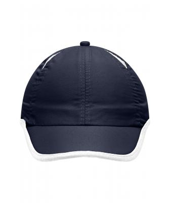 Unisex 6 Panel Micro-Edge Sports Cap Navy/white 7708