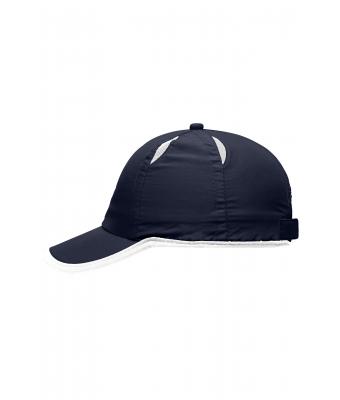 Unisex 6 Panel Micro-Edge Sports Cap Navy/wit 7708