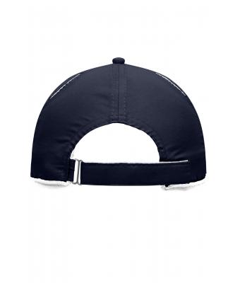 Unisex 6 Panel Micro-Edge Sports Cap Navy/wit 7708