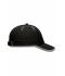 Unisex 6 Panel Micro-Edge Sports Cap Zwart/lichtgrijs 7708