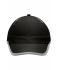 Unisex 6 Panel Micro-Edge Sports Cap Zwart/lichtgrijs 7708