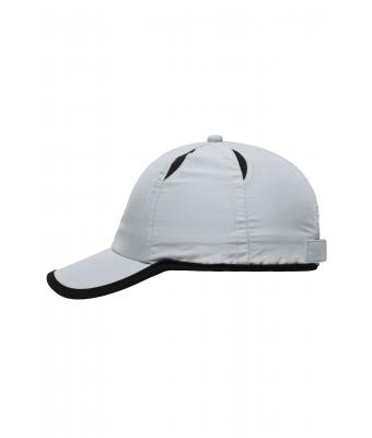 Unisex 6 Panel Micro-Edge Sports Cap Lichtgrijs/zwart 7708
