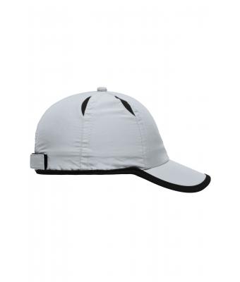 Unisex 6 Panel Micro-Edge Sports Cap Lichtgrijs/zwart 7708