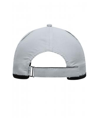 Unisex 6 Panel Micro-Edge Sports Cap Lichtgrijs/zwart 7708