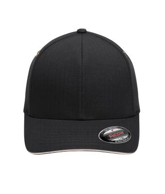 Unisexe Flexfit® casquette sandwich en ripstop Noir/crème 7718