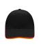 Unisex 6 Panel Double Sandwich Cap Black/red/gold-yellow 7724