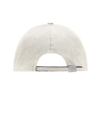 Unisex 6 Panel Double Sandwich Cap Natural/navy/dark-khaki 7724