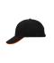 Unisex 6 Panel Double Sandwich Cap Black/red/gold-yellow 7724