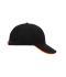 Unisex 6 Panel Double Sandwich Cap Black/red/gold-yellow 7724