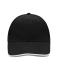 Unisex 6 Panel Double Sandwich Cap Black/white/dark-grey 7724