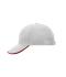 Unisex 6 Panel Double Sandwich Cap Light-grey/red/black 7724