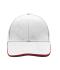 Unisex 6 Panel Double Sandwich Cap White/red/navy 7724