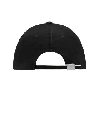 Unisex 6 Panel Double Sandwich Cap Black/white/dark-grey 7724