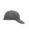 Unisex 6 Panel Double Sandwich Cap Dark-grey/red/white 7724