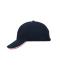 Unisex 6 Panel Double Sandwich Cap Navy/white/red 7724