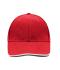 Unisex 6 Panel Double Sandwich Cap Red/white/navy 7724