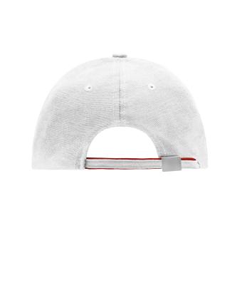 Unisex 6 Panel Double Sandwich Cap White/red/navy 7724