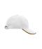 Unisex 6 Panel Double Sandwich Cap White/black/gold-yellow 7724