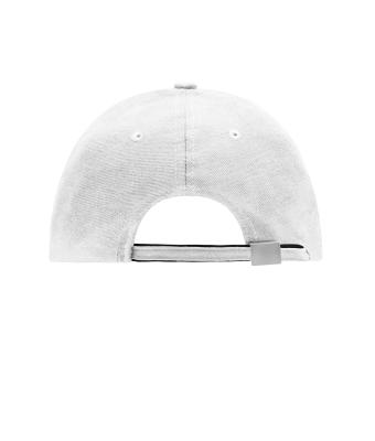 Unisex 6 Panel Double Sandwich Cap White/black/gold-yellow 7724
