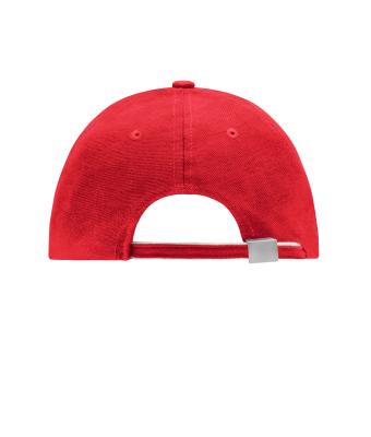 Unisex 6 Panel Double Sandwich Cap Rood/wit/navy 7724