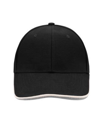 Unisexe Casquette 6 panneaux sandwich coton brossé lourd Noir/blanc/gris foncé 7724