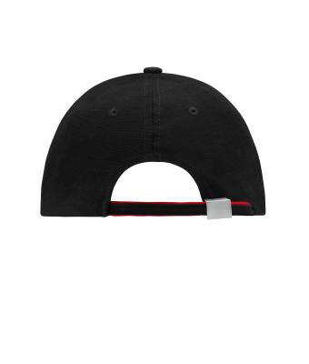 Unisexe Casquette 6 panneaux sandwich coton brossé lourd Noir/rouge/jaune-d'or 7724