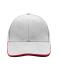 Unisexe Casquette 6 panneaux sandwich coton brossé lourd Gris clair/rouge/noir 7724