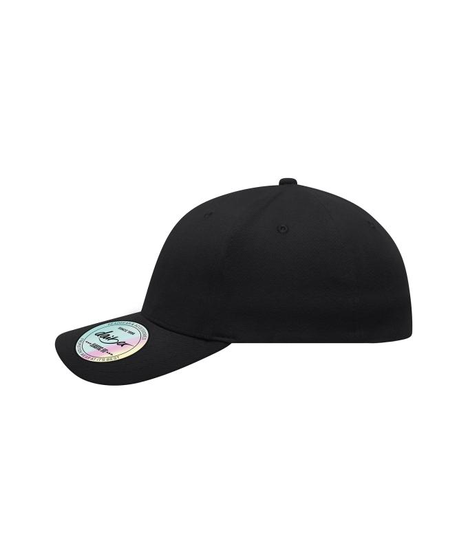 Unisex 6 Panel Elastic Fit Baseball Cap Black 8546