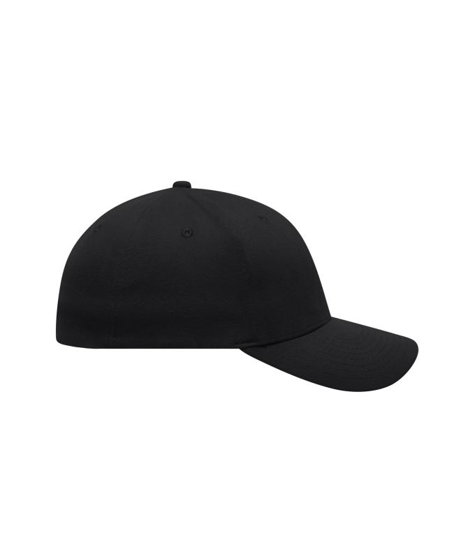 Unisex 6 Panel Elastic Fit Baseball Cap Black 8546