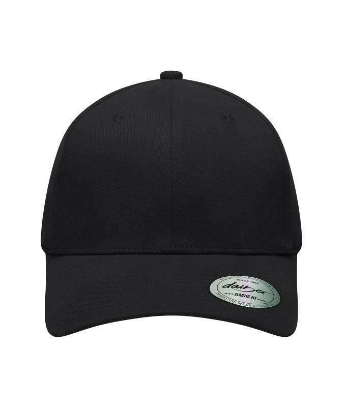 Unisex 6 Panel Elastic Fit Baseball Cap Black 8546