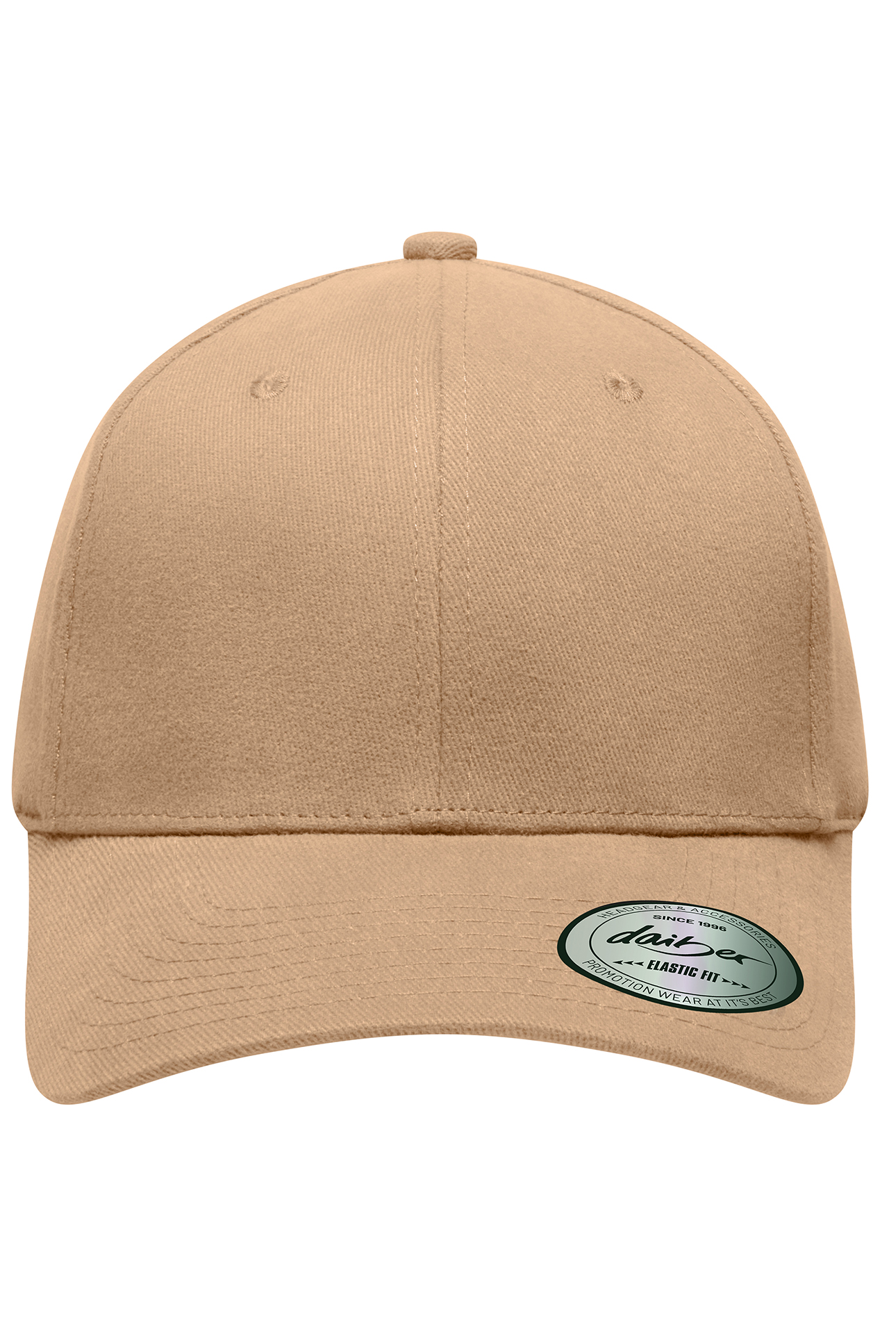 Unisex 6 Panel Elastic Fit Baseball Cap BeigeDaiber