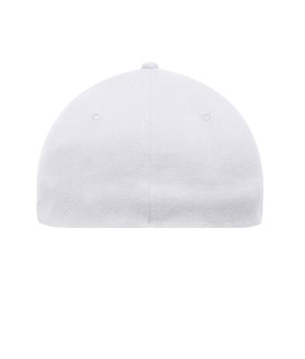 Unisex 6 Panel Elastic Fit Baseball Cap White 8546