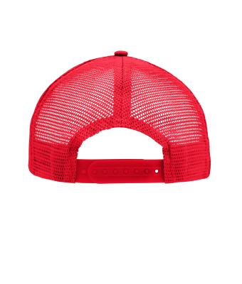Unisex 5 Panel Flat Peak Cap Red/red 8547