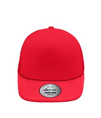 Unisex 5 Panel Flat Peak Cap Red/red 8547