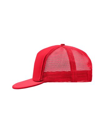 Unisex 5 Panel Flat Peak Cap Rood/rood 8547