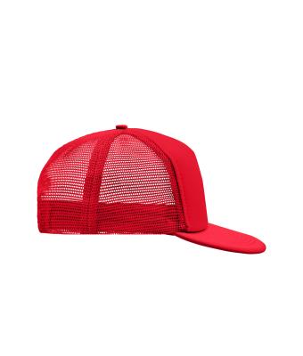 Unisex 5 Panel Flat Peak Cap Red/red 8547
