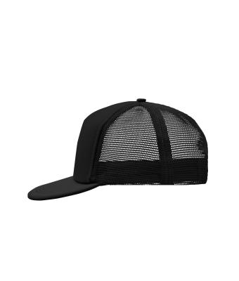 Unisex 5 Panel Flat Peak Cap Black/black 8547