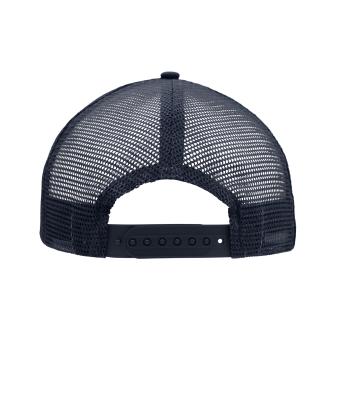 Unisex 5 Panel Flat Peak Cap Wit/navy 8547