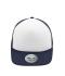 Unisex 5 Panel Flat Peak Cap Wit/navy 8547