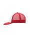 Unisex 5 Panel Flat Peak Cap Wit/rood 8547