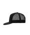 Unisex 5 Panel Flat Peak Cap Zwart/zwart 8547