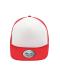 Unisexe Casquette filet visière plate 5 panneaux Blanc/rouge 8547