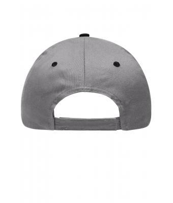 Unisex 6 Panel Brushed Sandwich Cap Light-grey/black/light-grey 8554