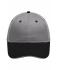 Unisex 6 Panel Brushed Sandwich Cap Light-grey/black/light-grey 8554